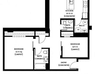 404 Floor Plan at Market Square Place, Pittsburgh, Pennsylvania
