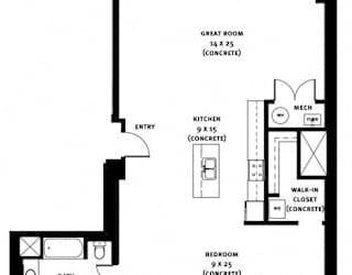 407 Floor Plan at Market Square Place, Pittsburgh, PA, 15222