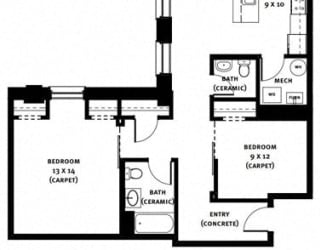 502 Floor Plan at Market Square Place, Pittsburgh, PA, 15222