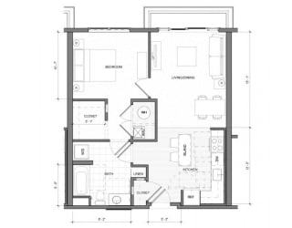 1Bedroom A Floor Plan| Merc