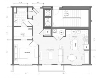 1Bedroom A Floor Plan| Merc