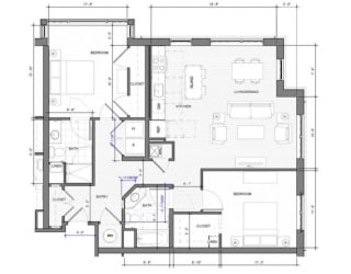 2BR Corner A Floor Plan| Merc