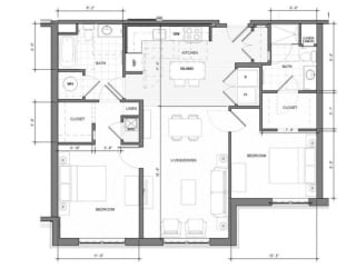2BR-G Floor Plan| Merc