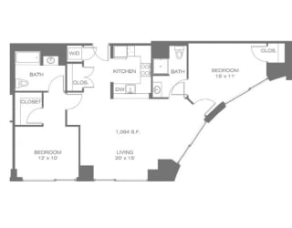 The Elliot Floor Plan | Residences at Manchester Place
