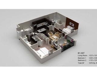 2 bed 2 bath Myrtle Floor Plan at Village at Terra Bella Apartments, Land O' Lakes