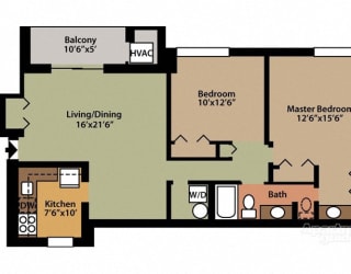 Floor Plan Style C 2 Bedroom
