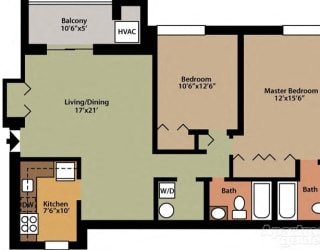 Floor Plan Style F 2 Bedroom