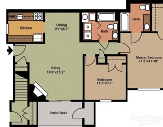 Floor Plan Style H 2 Bedroom