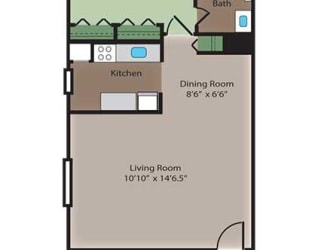 Maple Floor Plan at Ridgewood Club Apartments, Virginia Beach, Virginia