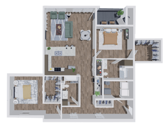 G101 Floor Plan at The Landing Apartments, Indianapolis, IN, 46234