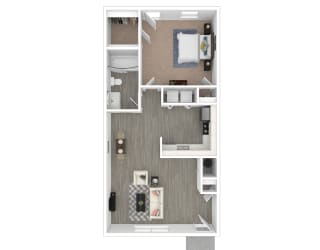 1 Bed 1 Bath Floor Plan at Bennett, Greenville, NC, 27858