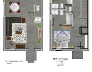Floor Plan 2 Bedroom Townhome