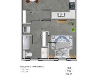 Floor Plan 1 Bedroom Townhome/Flat