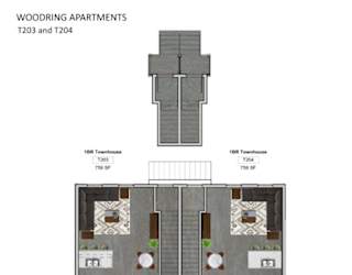 Floor Plan 1 Bedroom Townhome/Flat