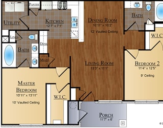 Birch Floor Plan at The Villas at Nature Walk, Huntsville, Alabama