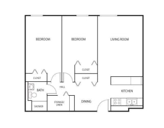 Robbins Landing Apartments in Robbinsdale, MN 2 Bedroom 1 Bath