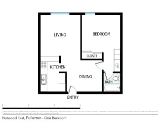 Floor Plan 1 Bedroom Apartment