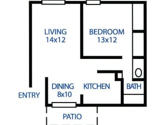 Floor Plan One Bedroom B
