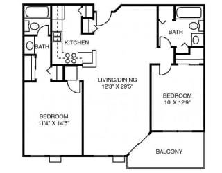 Floor Plan 2P Pin Oak