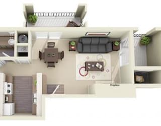 Floor Plan 1 BEDROOM 1 BATH 586 SQ. FT.
