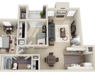 Floor Plan 2 BEDROOM 1 BATH 763 SQ. FT.