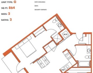 The Union Portland OR 2 Bedroom Sq Ft 865 Unit G-2