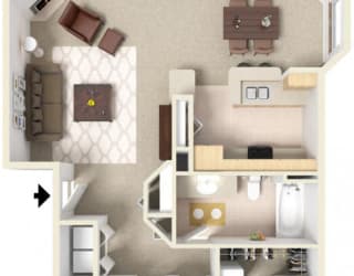 York (Traditional) Floorplan at Abbey Rowe Apartments in Olympia, Washington, WA
