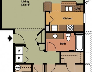 York (Traditional) Floorplan at Abbey Rowe Apartments in Olympia, Washington, WA
