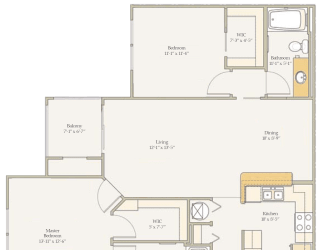 Live Oak Floor Plan 2bed, 2 bath at Oakleaf Plantation Apartments in Jacksonville, FL