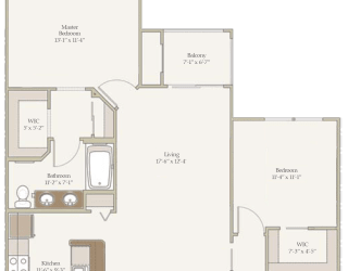Magnolia Floor Plan 2bed, 2 bath at Oakleaf Plantation Apartments in Jacksonville, FL