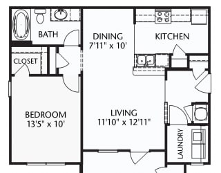 The Legion (traditional) Floorplan at Patriot Park Apartment Homes in Fayetteville, NC,28311