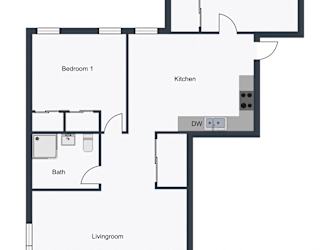 Floor Plan Two Bedroom One Bathroom