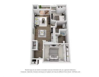 Unit A Floor Plan at Madison Toluca, North Hollywood, 91601
