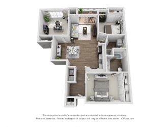 Unit B Floor Plan at Madison Toluca, North Hollywood