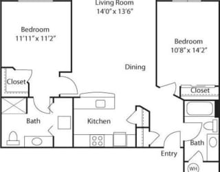 C2- 55+ Adult Living Floorplan at Reunion at Redmond Ridge, Washington, 98053