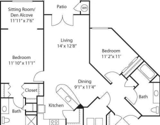C7 with Den- 55+ Adult Living Floorplan at Reunion at Redmond Ridge, Redmond, Washington