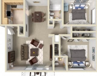 Floor Plan Two Bedroom 1.5 Bath