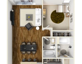 2 Bed 2 Bath Plan B at 430 Kelton, California, 90024