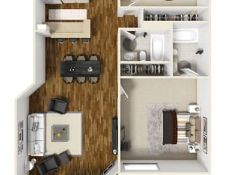 2 Bed 2 Bath Plan C at 430 Kelton, Los Angeles, CA, 90024
