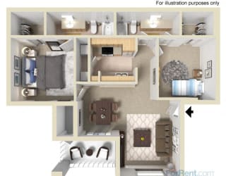 The Venetian Floor Plan at Bella Terra Apartments, Henderson