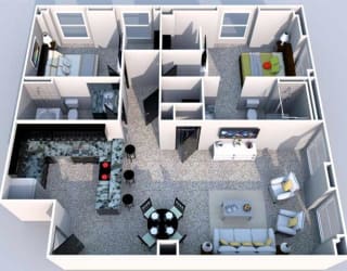 2 bedroom 2 bathroom Floor plan A at The Equitable Building, Des Moines, 50309
