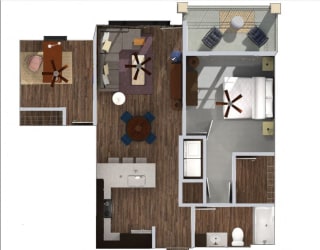Dubai Floor Plan at Waterside Residences on Quivira, Lenexa, Kansas