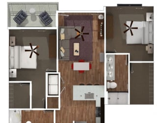 Pulitzer Floor Plan at Waterside Residences on Quivira, Lenexa, Kansas