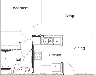 Bidwell Park 1 Bed 1 Bath 633 SF