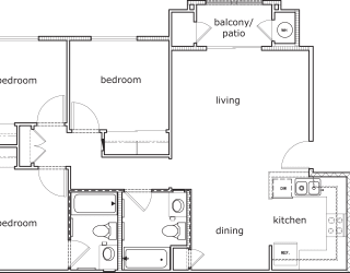 Bidwell Park 3 Bed 2 Bath 1016 SF