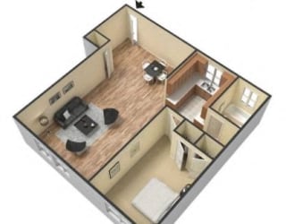 Floor Plan 1 Bed 1 Bath 850 Sq. Ft.