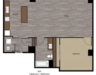 The Grand downtown KC 1 bed 1 bath I  at The Grand, Kansas City, Missouri