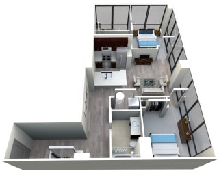 The Grand downtown KC 2 bed 2 bath A at The Grand, Kansas City, 64106