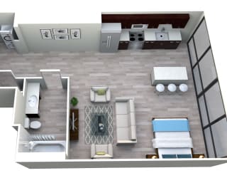 Executive Suite Studio 1 bath at The Grand, Kansas City, 64106