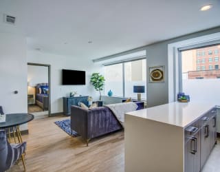 Living and dining at The Grand, Kansas City, Missouri